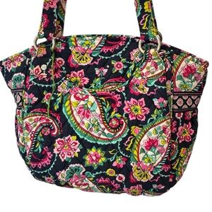 Vera Bradley Petal Paisley Vibrant Floral Quilted Tote Shoulder Bag